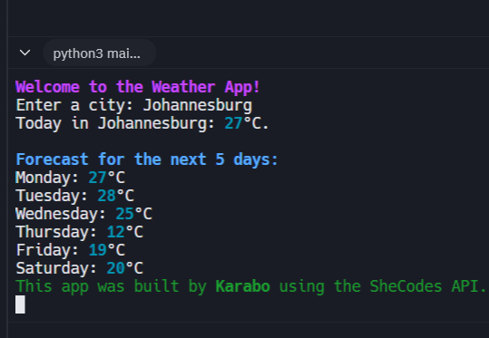 Python Weather App